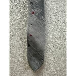 Vintage Stafford Gray Striped with designs tie 3" x 56.5"